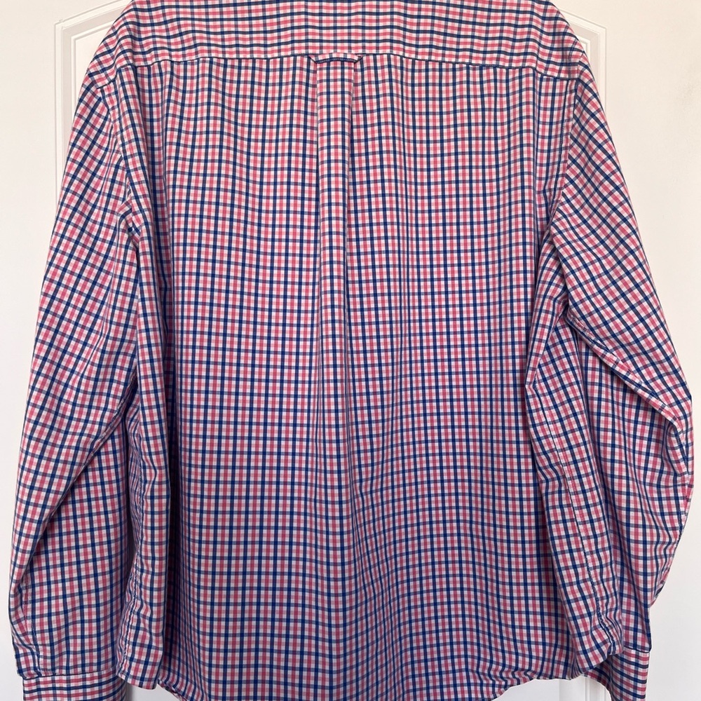 Mason James Pink and Blue Check Stretch Button-Down Shirt Size XL - Picture 5 of 12